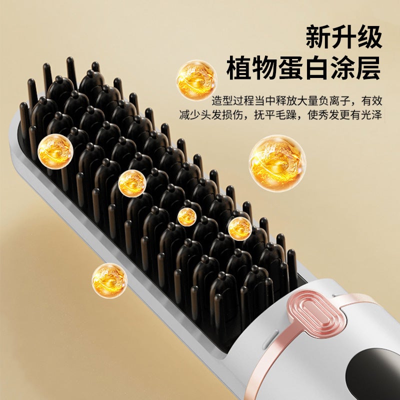 New Multi-Functional Hair Straightening Comb Portable Straightening Curly Hair Dual-Purpose Negative Ion Non-Harming Power Comb Hair Straightener - Image 5